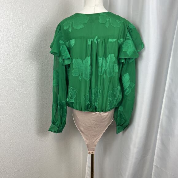 Strut Bolt Top Womens Large Green Bodysuit Four Leaf Clover St Patricks Day - Picture 6 of 13